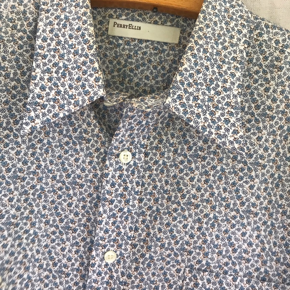 Mens Perry Ellis Floral Button Up XL Vintage 90’s Shirt